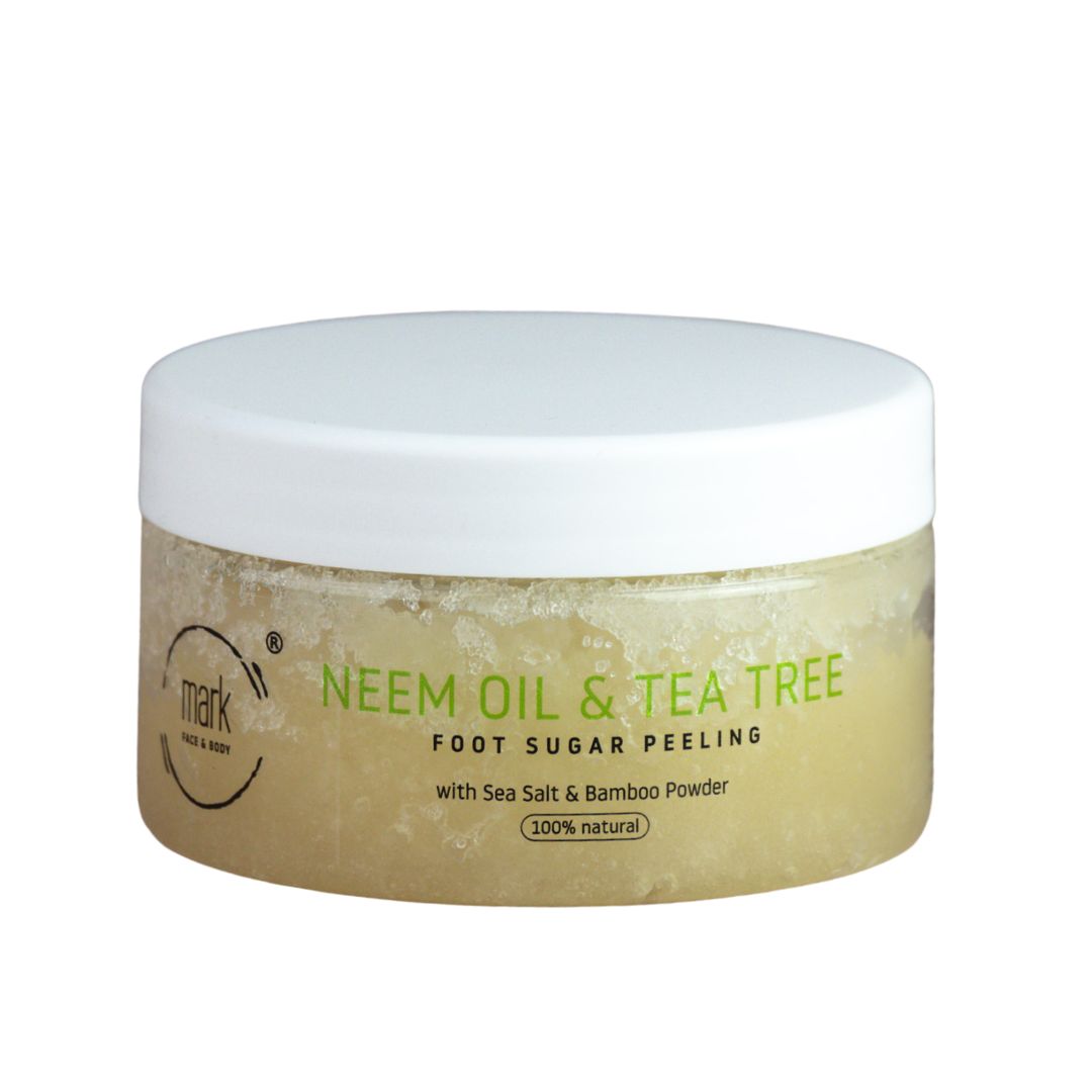 MARK sugar foot scrub Neem & Tea tree oil - s bambusovým práškom