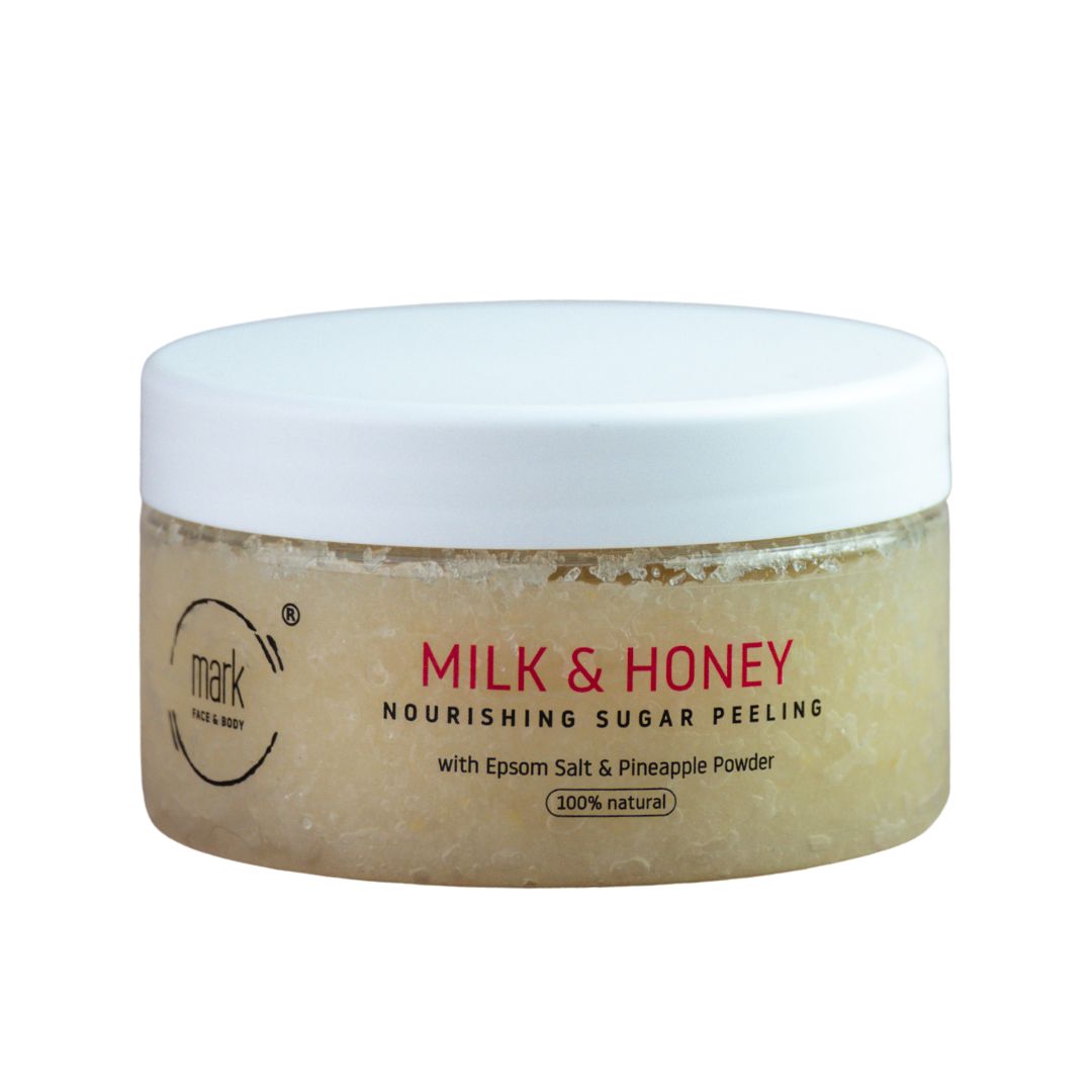 MARK sugar scrub Milk & Honey - s ananásovým práškom