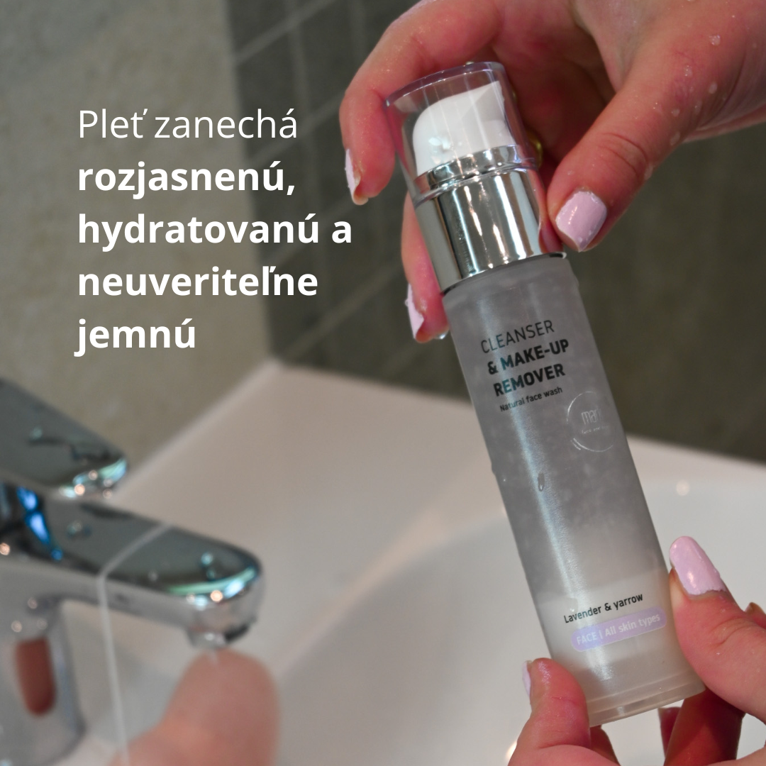 MARK ALL SKIN set Čistiaci a odličovací gél + Konjac hubka na tvár s aktívnym uhlím