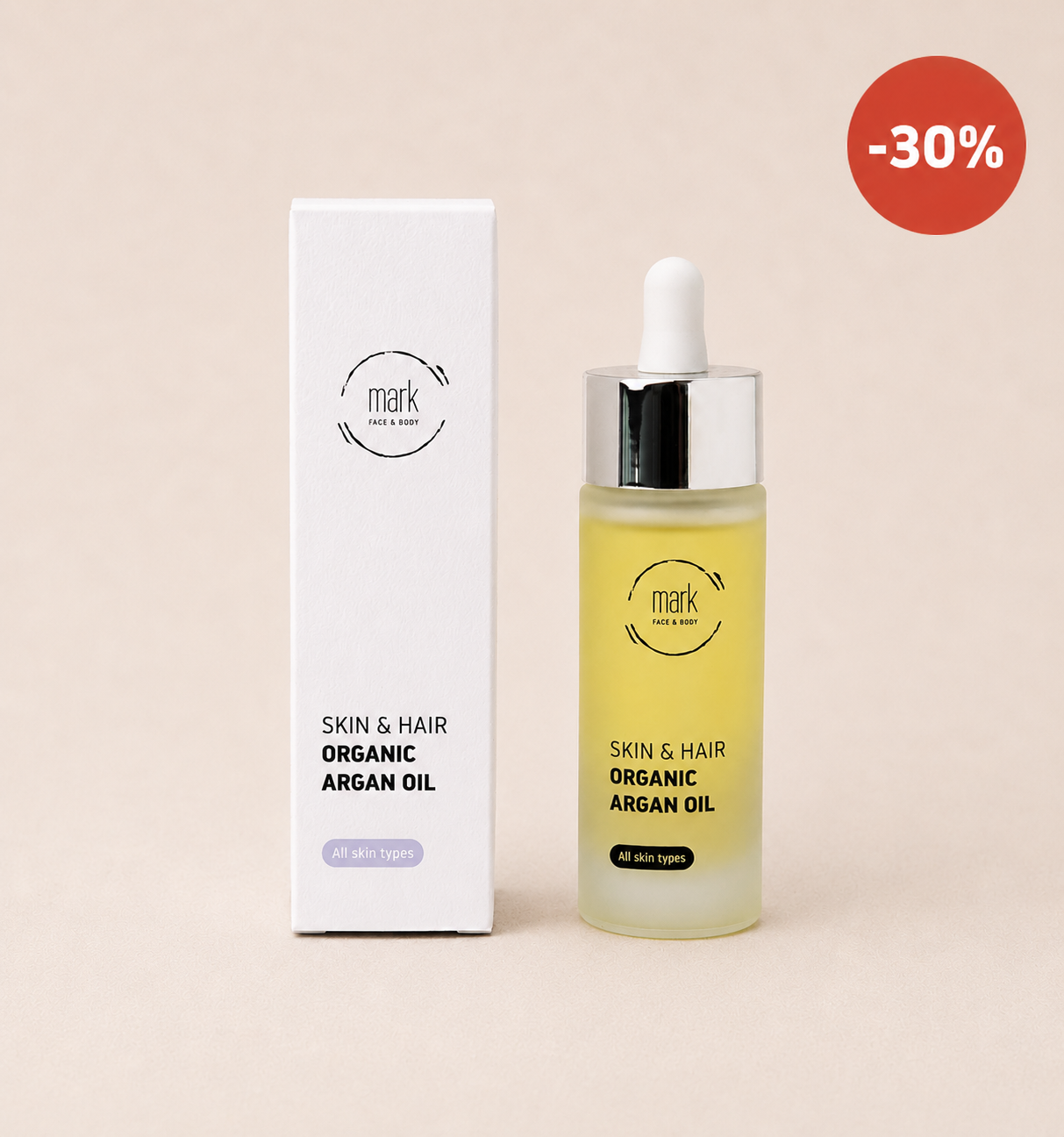 MARK organic Argan oil - pre starostivosť o pokožku aj vlasy - exspirácia 11/2026